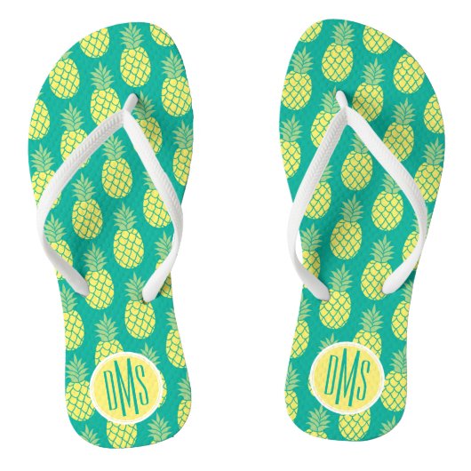 Tongs Ananas Pastel | Monogramme (Semelle)