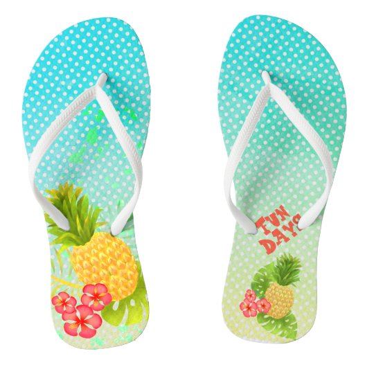 Tongs Ananas Tropical Blue Gradient Flip Flops (Semelle)