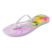 Tongs Ananas Tropical Rose Agate Flip Flops (Incliné)