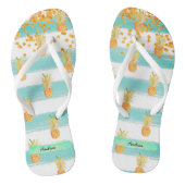 Tongs Ananas Turquoise White Tropical Beach (Semelle)