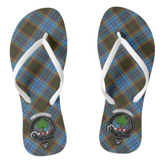 Tongs Anderson Clan Badge & Tartan Flip Flops (Semelle)