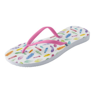 Tongs Aquarelle arc-en-ciel Flops de l'été