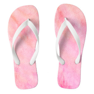 Tongs Aquarelle blanche rose