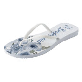 Tongs Aquarelle bleu foncé Peony Bridesmaid Favoriser (Incliné)