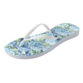 Tongs Aquarelle Blue Hydrangea Fleurs (Incliné)