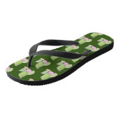 Tongs Aquarelle Cactus Plante Rose vert (Incliné)