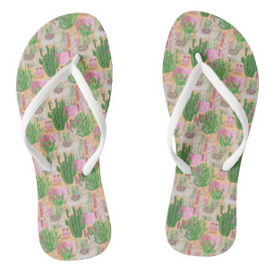Tongs Aquarelle colorée Motif Llama