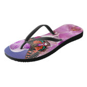 Tongs Aquarelle de fleur d'orchidée rose violet (Incliné)