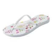 Tongs Aquarelle fleur sauvage Floral Élégant (Incliné)