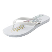 Tongs Aquarelle Floral Mariage Flipflops BRIDE Boho (Incliné)