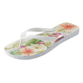 Tongs Aquarelle florale tropicale hawaïenne (Incliné)