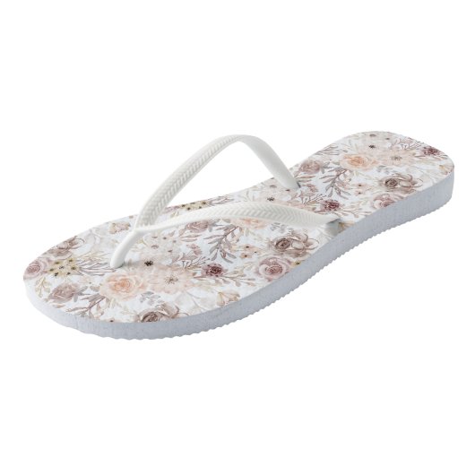 Tongs Aquarelle Pastel Roses colorés (Incliné)