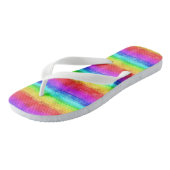 Tongs Aquarelle Rainbow Stripes Design Flip Flops (Incliné)
