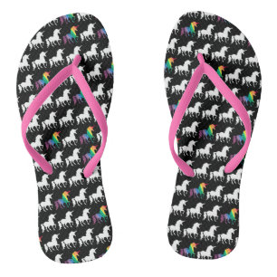 Tongs Aquarelle Rainbow Unicorn Motif tendance