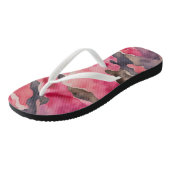 Tongs aquarelle rose camouflage (Incliné)