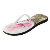 Tongs Aquarelle rose Floral été (Incliné)