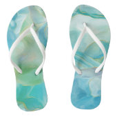 Tongs Aquarelle Turquoise Gemstone Tropical Été (Semelle)