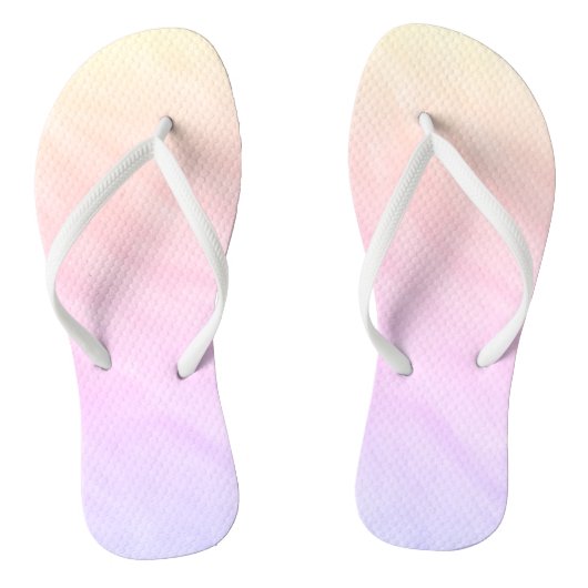 Tongs Aquarelles pastel violet rose jaune (Semelle)