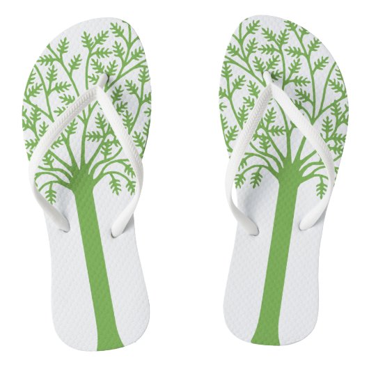 Tongs Arbre Avec Feuilles Verts (Semelle)