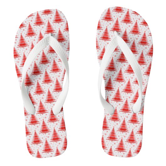 Tongs Arbre de Noël Design Motif rouge (Semelle)