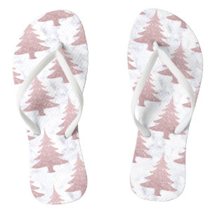 Tongs Arbre de Noël rose élégant de parties