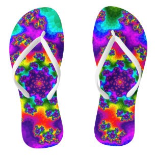 Tongs Arc-en-ciel fleuri
