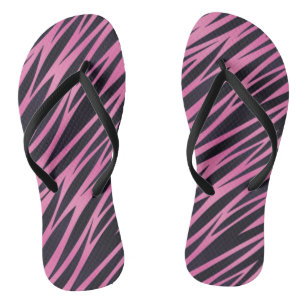 Tongs Arrière - plan rose de rayure de zèbre