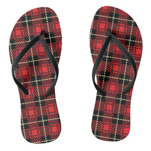 Tongs Arrière - plan rouge de plaid