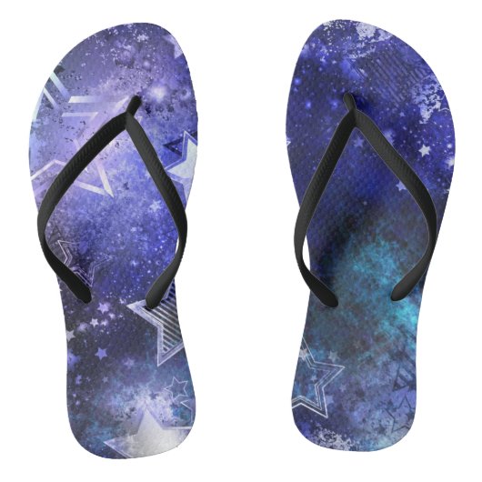 Tongs Arrière - plan spatial avec étoiles (Semelle)