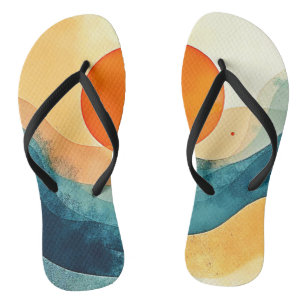 Tongs Art Abstrait Sunset Waves