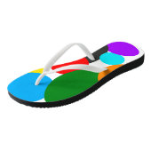 Tongs Art Abstrait Turquoise Vert Bleu Blanc (Incliné)