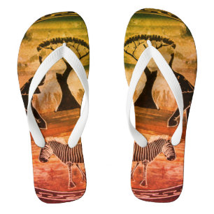 Tongs Art Eléphant Africain