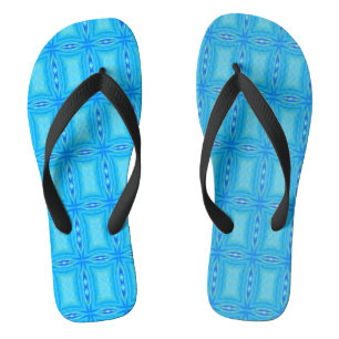 Tongs Art géométrique bleu électrique