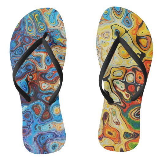 Tongs Art moderne Abstrait coloré (Semelle)