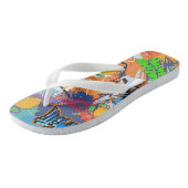 Tongs Art moderne de rue l Oeuvre vibrante l Bleu (Incliné)