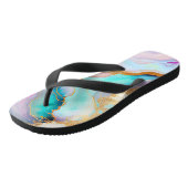 Tongs Art parties scintillant abstrait en marbre pastel (Incliné)