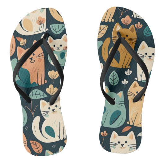 Tongs Artsy Chat Motif mignonne (Semelle)