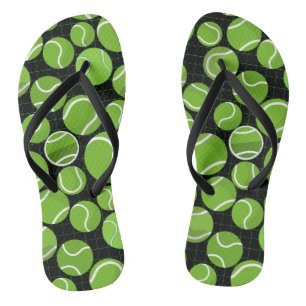 Tongs Attrapez le Motif des balles de tennis Black BG