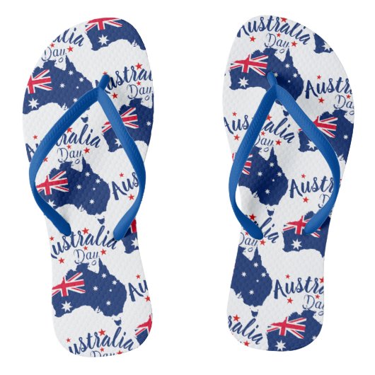 Tongs Australie Jour Rouge Bleu et Blanc (Semelle)