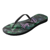 Tongs Bachelorette de néon violet clair moderne (Incliné)