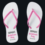 Tongs Bachelorette Party Favoriser la typographie modern<br><div class="desc">Ces tongs de typographie moderne sont un parfait simple remerciement pour toute mariée qui organise une fête de bachelerotte en été ou à la plage ! Personnalisez avec le nom de la mariée et la date de la fête de la bachelorette.</div>