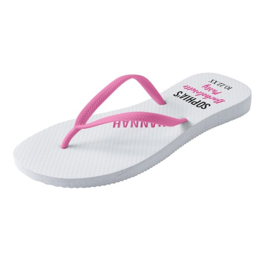 Tongs Bachelorette Party Favoriser la typographie modern (Incliné)