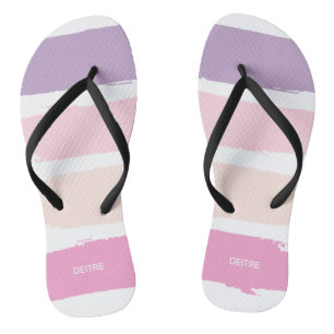 Tongs Baguette à lèvres rose et violet rayures Flip Flop