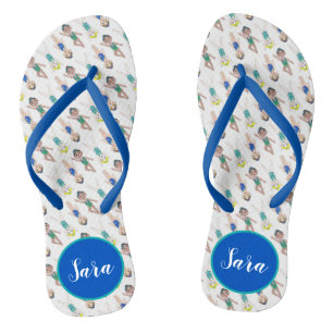 Tongs Baignade synchronisée Bleue Synchro nageuse fille