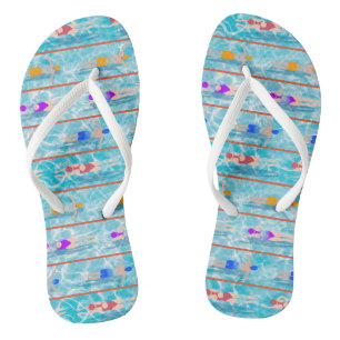 Tongs Baignades Eau Motif de l'équipe de natation