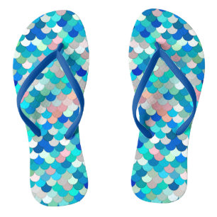 Tongs Balances de sirène, Aqua, Shell Pink et Cobalt