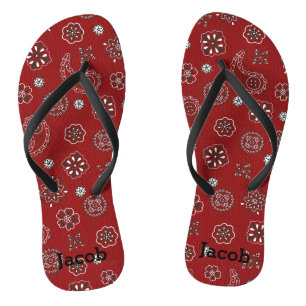 Tongs Bandana Rouge Occidental Flip Flops