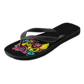 Tongs bande dessinée Abstraite graffiti gronge les lèvre (Incliné)