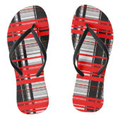 Tongs Bandes Abstraites rouge noir et blanc (Semelle)