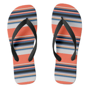 Tongs Bandes bleues orange